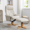 Dubai Recliner Chair & Footstool in Mushroom Plush